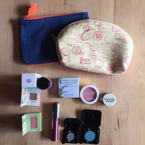 Set of Ipsy bags with makeup goodies.